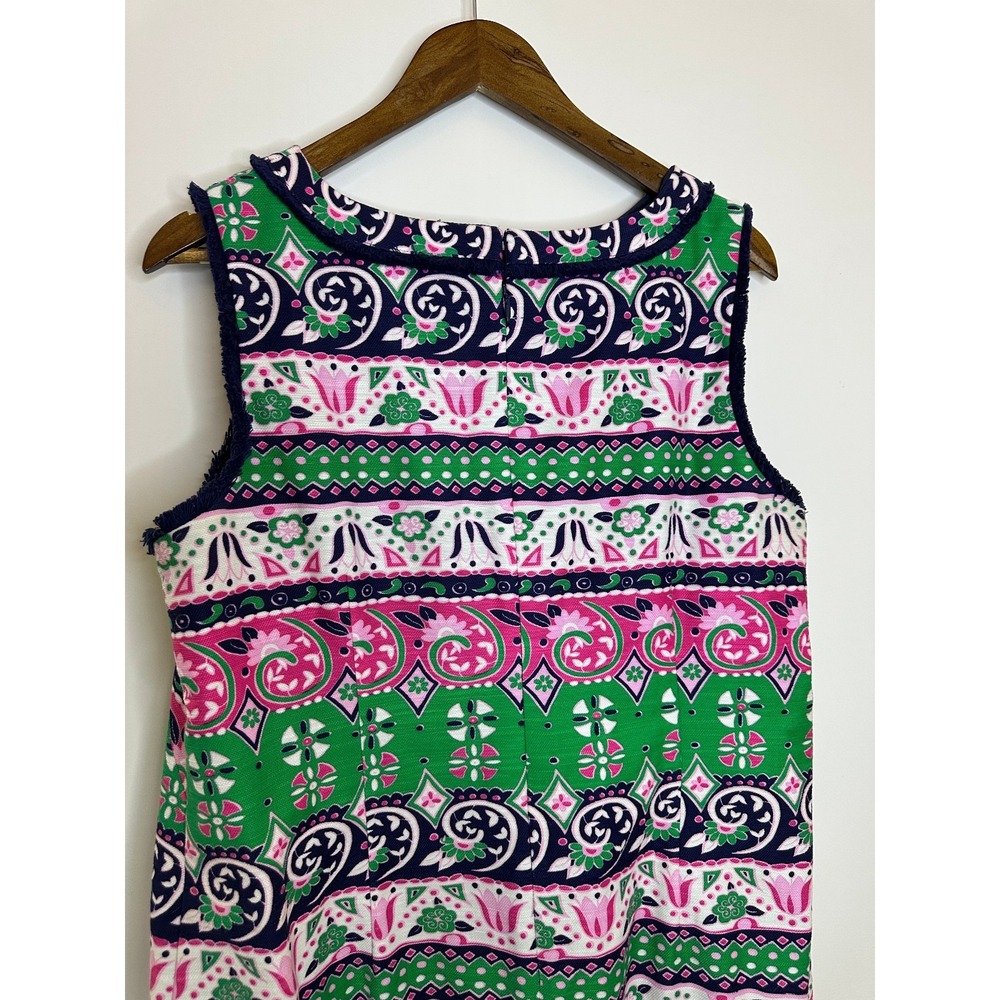 Talbots Fringed Sheath Dress Sleeveless Colorful Printed Plus Size 16P 16 Petite - Picture 8 of 16